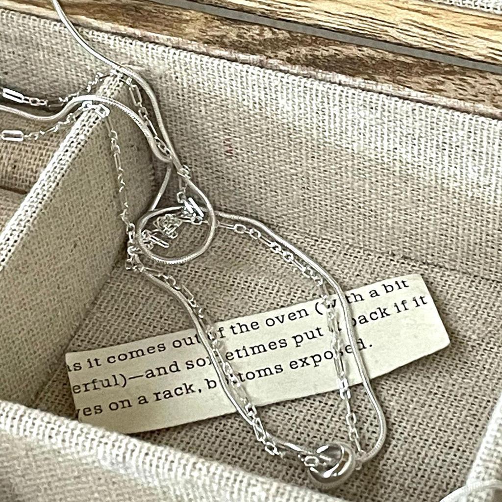 Su Chuang S925 Sterling Silver Double Layer Snake Bone Necklace for Women - Light Luxury, Simple Niche Design, Ins Style Clavicle Chain.