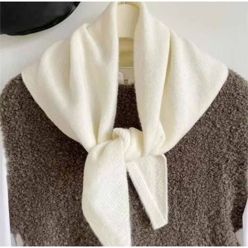Wool Knitted Scarf For Woman Multi-functional Warm Triangular Muffler Women Headscarf Winter Warm Knitting Neckerchief Hair Wrap