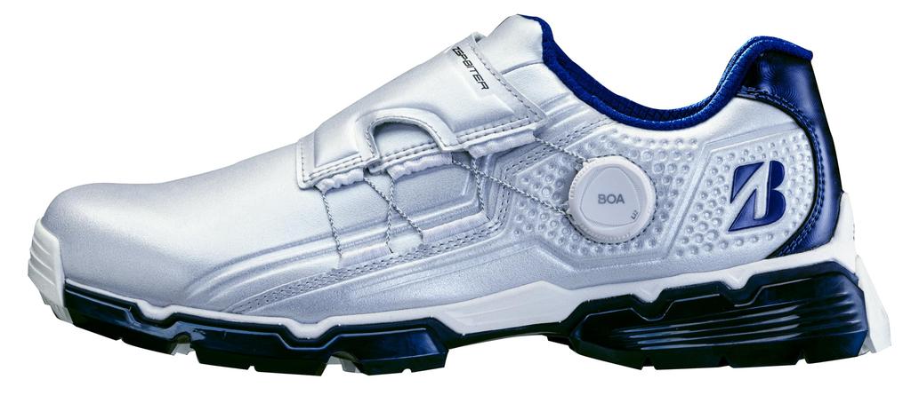 Bridgestone Golf Zero Spike BIATAR Tour SH2401 Golf Size 3E Men's Shoes, Silver/Blue, 26.0 cm,