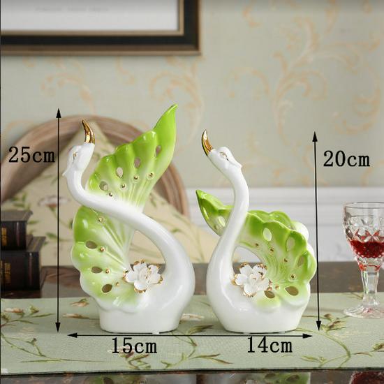 Ceramic Swan Ornaments: Elegant Home Decor for Living Room, Wine Cabinet, or Wedding Gifts