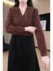 Spring Korean Plush Loose Plus Size Influencer Dress for Middle-Aged Women