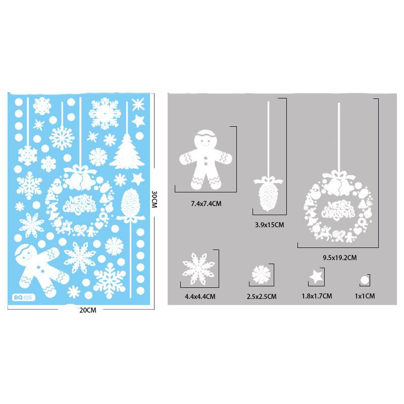Weihnachtsspiegel-Aufkleber, Weihnachtsmann, Schneemann, Elch, Fensteraufkleber, Schneeflocke, Fensteraufkleber, Frohe Weihnachten, Frohes Neues Jahr 2025