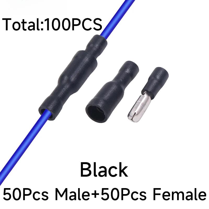 100pcs Insulated Electric Connector Set Crimp Bullet Terminals 1.25-156 Male & Female for 0.5-1.5mm² / 22-18 AWGAudio Wiring