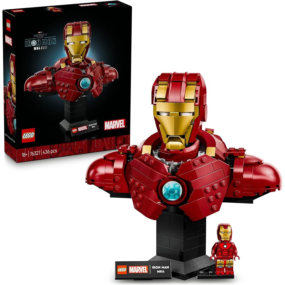 LEGO Marvel Iron Man MK4 Bust Toy Figure Building Blocks for Adults and Kids 76327