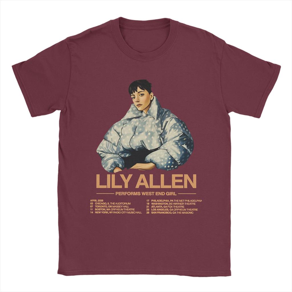 Hipster Lily Allen West End Girl Tour 2026 T-shirts för Unisex Rund Hals Ren T-shirt Kortärmad T-shirt Plus Size Kläder