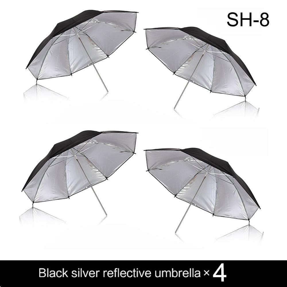 Photo Studio Umbrella Set 33 ' 84 Cm  White Soft Light Umbrella + Dual-use Reflective Umbrella 4 Pieces Photography Accessories