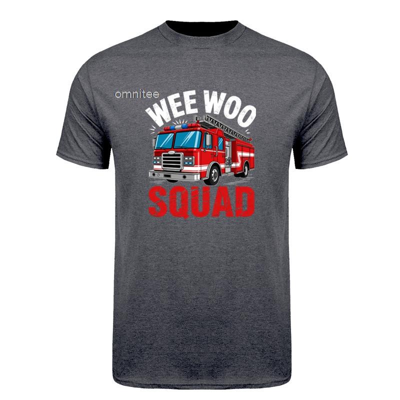 Wee Woo Squad Firefighter Fire Truck FireUnisex Classic TShirt Cotton Birthday Gifts Unisexs Casual Loose Oversized T Shirt HJ037