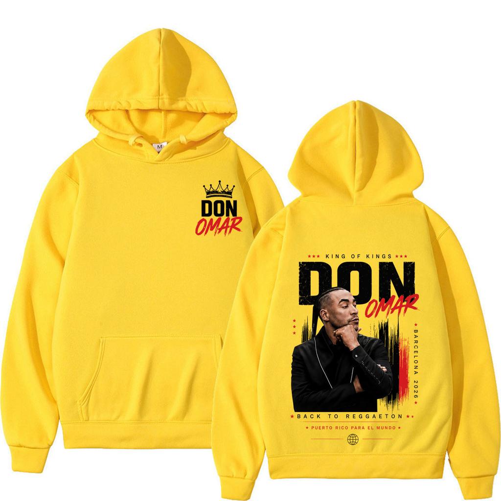 Rapper Don Omar The Last King Tour 2026 Felpa con Stampa Uomo Donna Moda Felpa Autunno Inverno Casual Larga Harajuku Felpa con Cappuccio