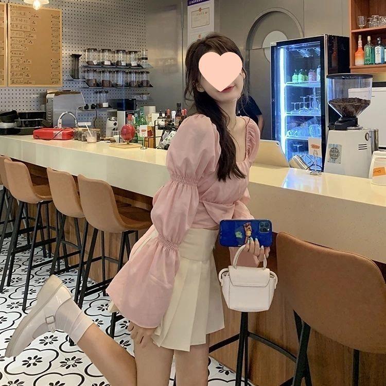 

Women s Slimming Puff Sleeve Top: Early Autumn 2025 French Fairy Style M (recommended for 100-110 jin)