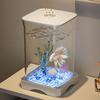 Betta Fish Tank High Transparency Desktop Fish Bowl Small Landscape Fish Tank Fish Breeding Tank for Living Room Office