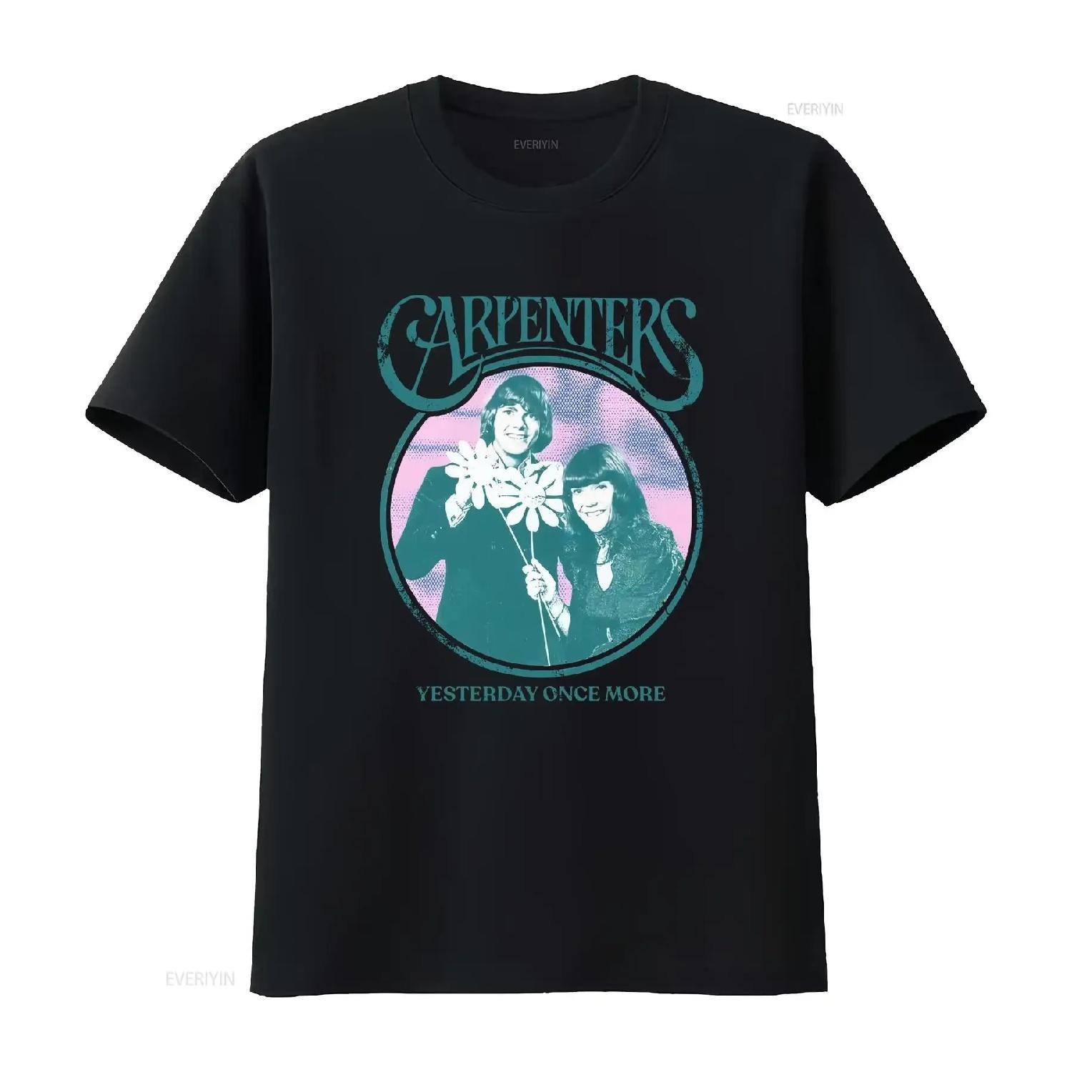 The Carpenters Band Fanart T shirt Soft Rock 70s Music Classic vintage Washed Unisex Comfortable Stretched Stylish Versatile S чёрный