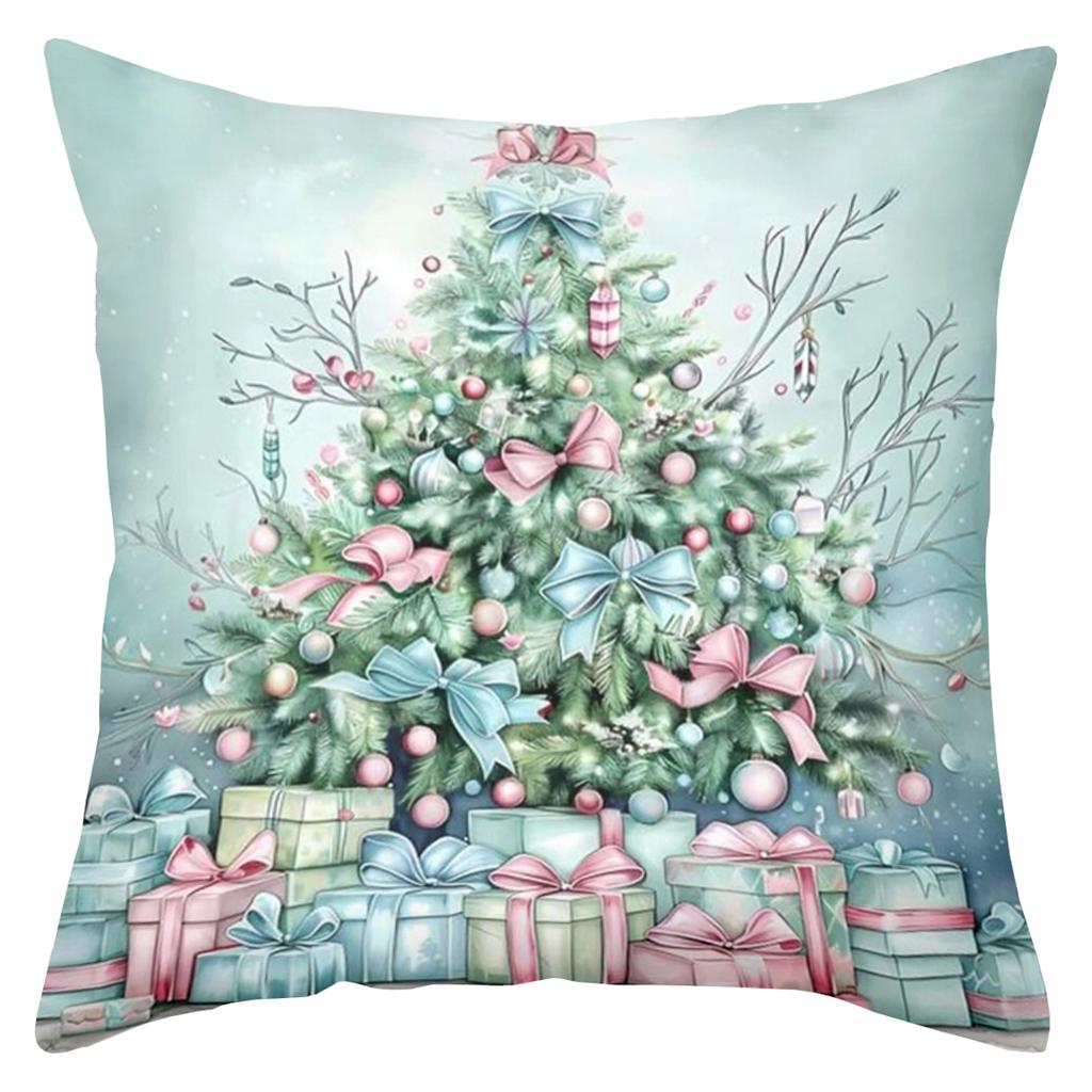 Christmas Floral Patterned Decorative Throw Pillows Polyester pillowcase, sofa decorative cushion cov Headboard Pillow
