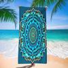 1 Stück Weißes Mandala-Print Mikrofaser Strandtuch - Übergröße Schnelltrocknend Leicht Sandfrei Yogamatte & Decke für Reisen, Pool