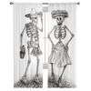 Skull Skeleton Hat Bottle White Tulle Sheer Window Curtains for Living Room the Bedroom Modern Voile Organza Curtains Drapes
