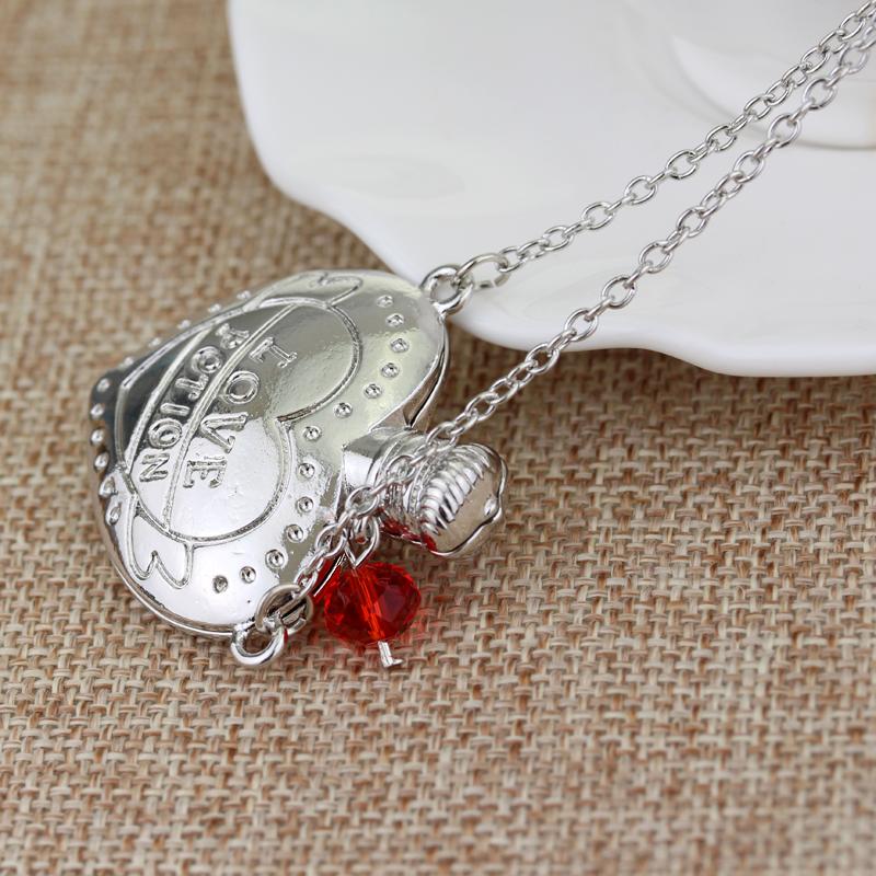 Love Potion Heart Bottle Pendant Necklace Chain for Lover's Jewelry Accessories
