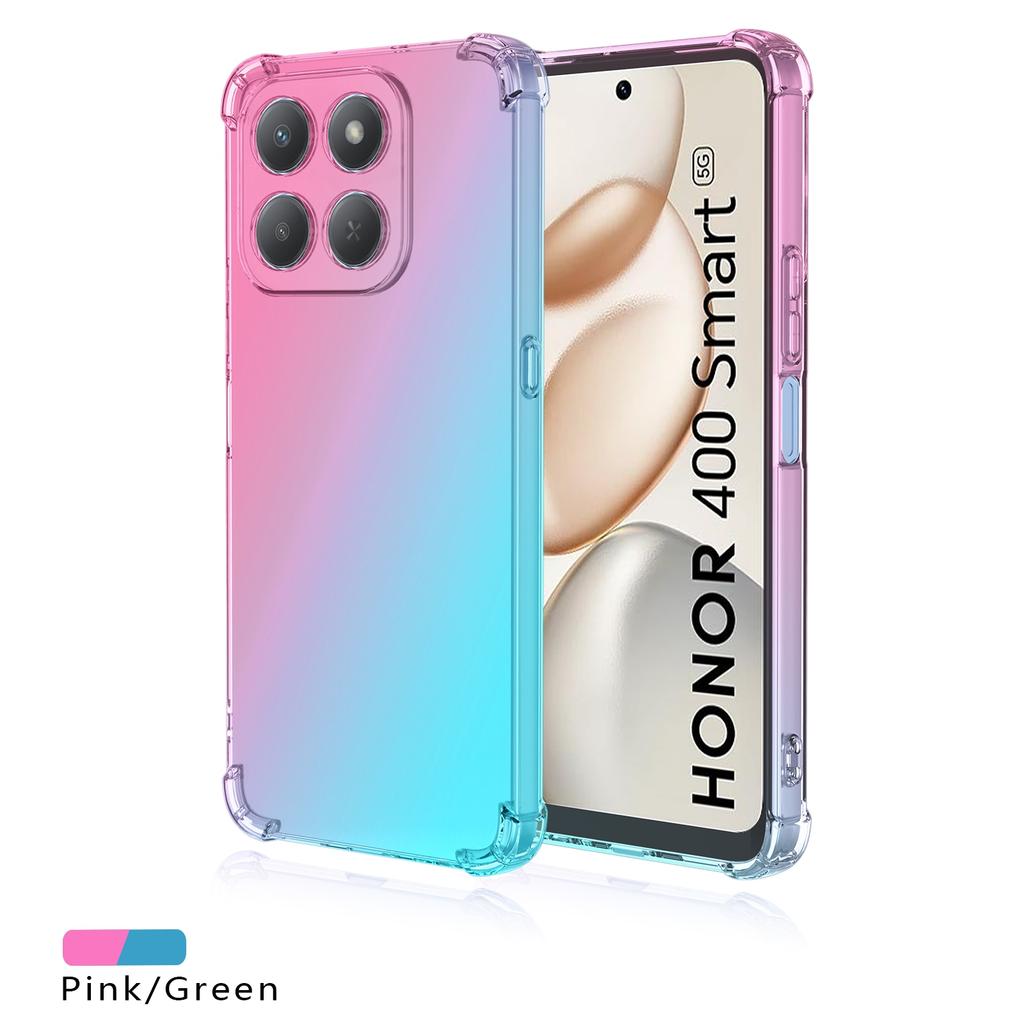 Rainbow Gradient Transparent Case For Honor 400 Smart 5G Four Corners Shockproof Soft Silicone Back Cover For Honor X7D 4G 5G