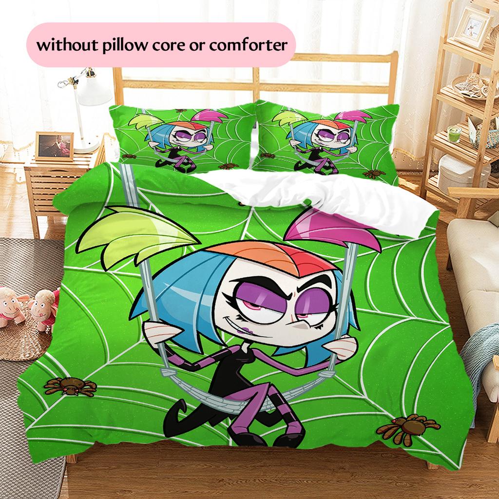 Little Bug Girl  Pattern Bedding Quilt Set  Home Decoration  Gift (1 * duvet cover + 2 * pillowcase  without core)