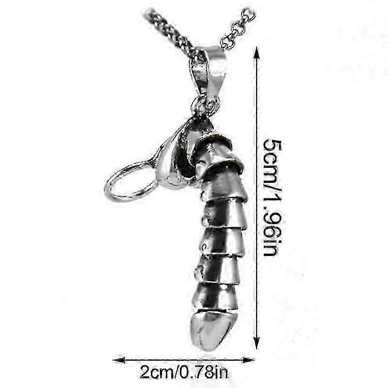 Sterling Silver Dick Pendant Necklace Fun Unique Jewelry Pendant Necklace Valentine's Gift for Men & Women