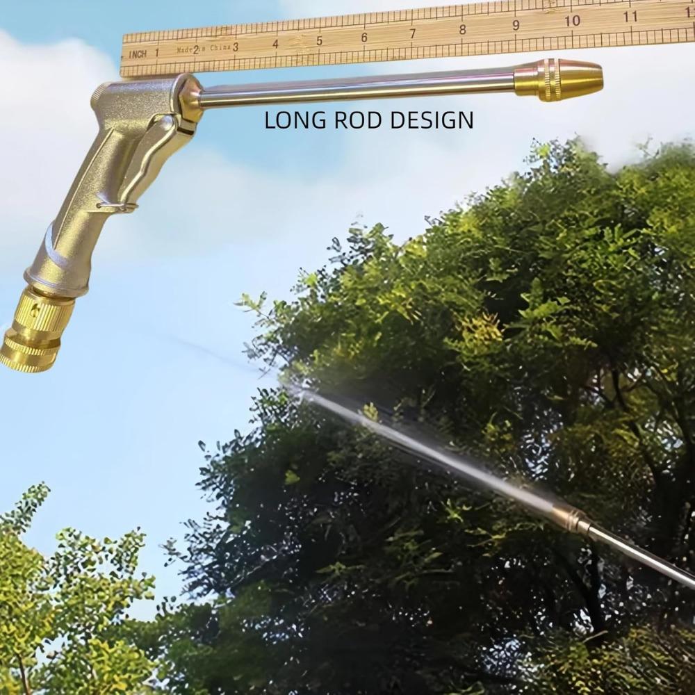 Hose Sprayer Nozzle Heavy Duty, High Pressure Hose Nozzle Water Adjustable Spray Gun Metal Brass Hose Attachment for Washing car