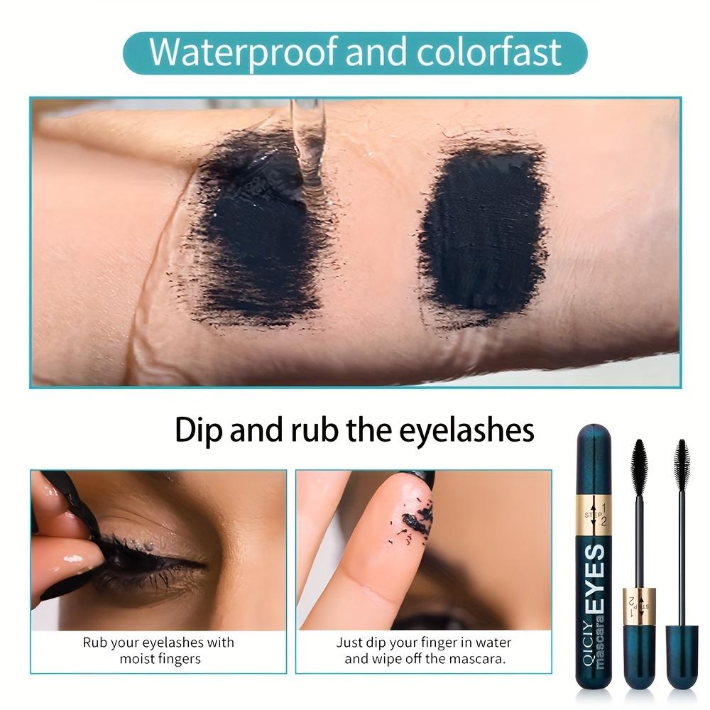 2-in-1 4D Fiber Eyelash Mascara Curling and Lengthening, Super Waterproof, Volumizing Black Mascara Perfect Fit Makeup Cosmetic