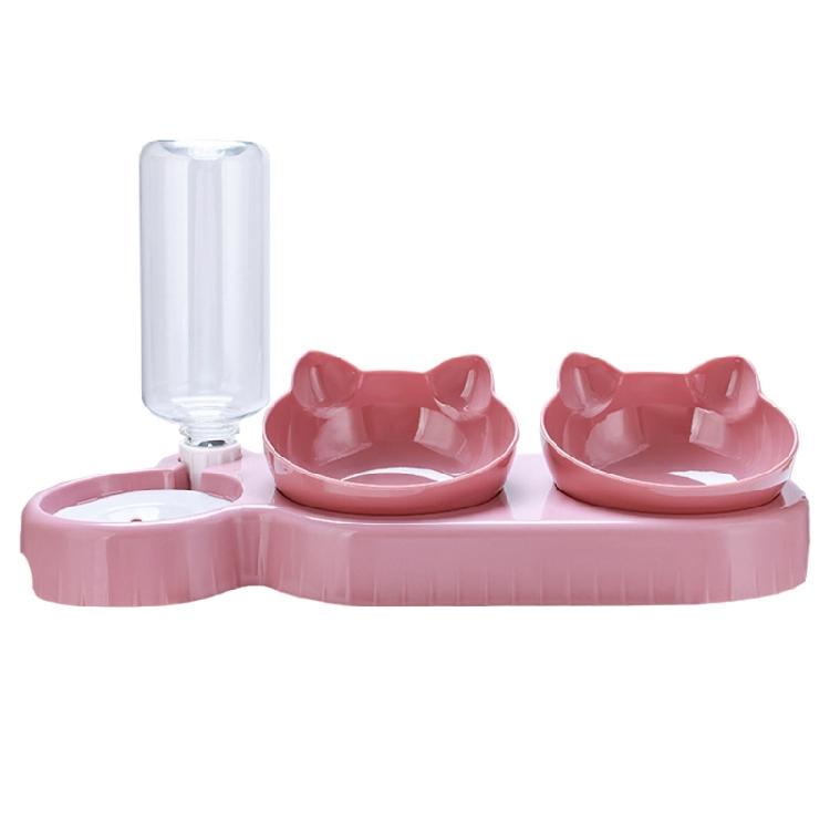 3 in 1 Dogs Feeder Cat Food Water Bowl No-Spill Feeder Bowl Water Bottle