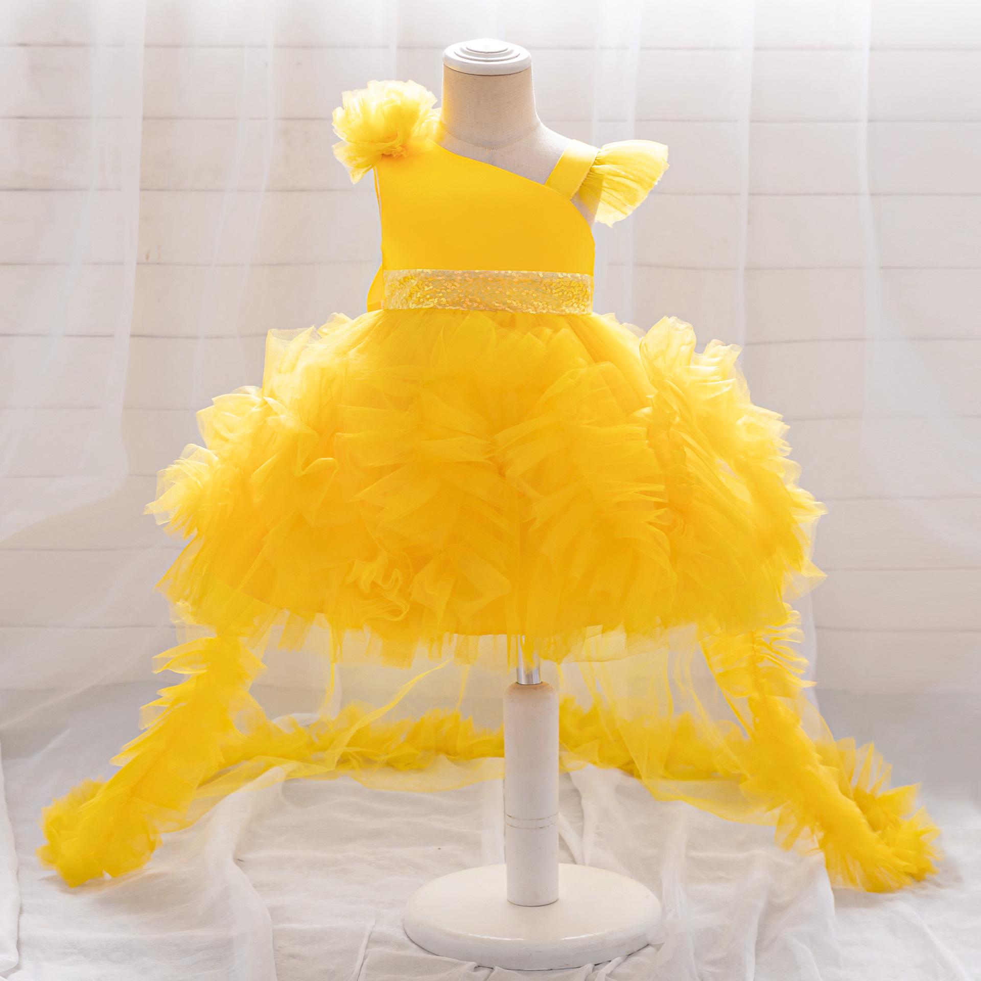 

Дівчача транскордонна сукня принцеси на день народження та сукня дівчинки-квітка зі шлейфом 110cm (2-3 Years)