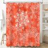 Snowflake Shower Curtain Orange White Floral Bath Decorative Water Resistant Waterproof 3D Printed Modern Design Home Bathroom S