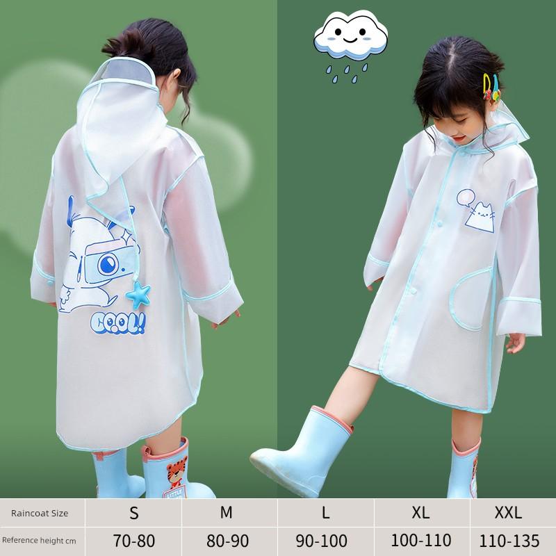 Boy's Thin Cloak White Transparent Children's Raincoat
