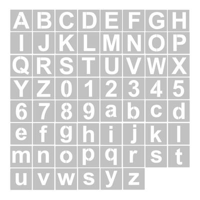 62 Stück 4 Zoll Buchstaben- und Zahlenschablonen Wiederverwendbare Waschbare Alphabet-Schablonen Umweltfreundliche PET Kunsthandwerk Vorlagen zum Malen auf Holz Stoff W