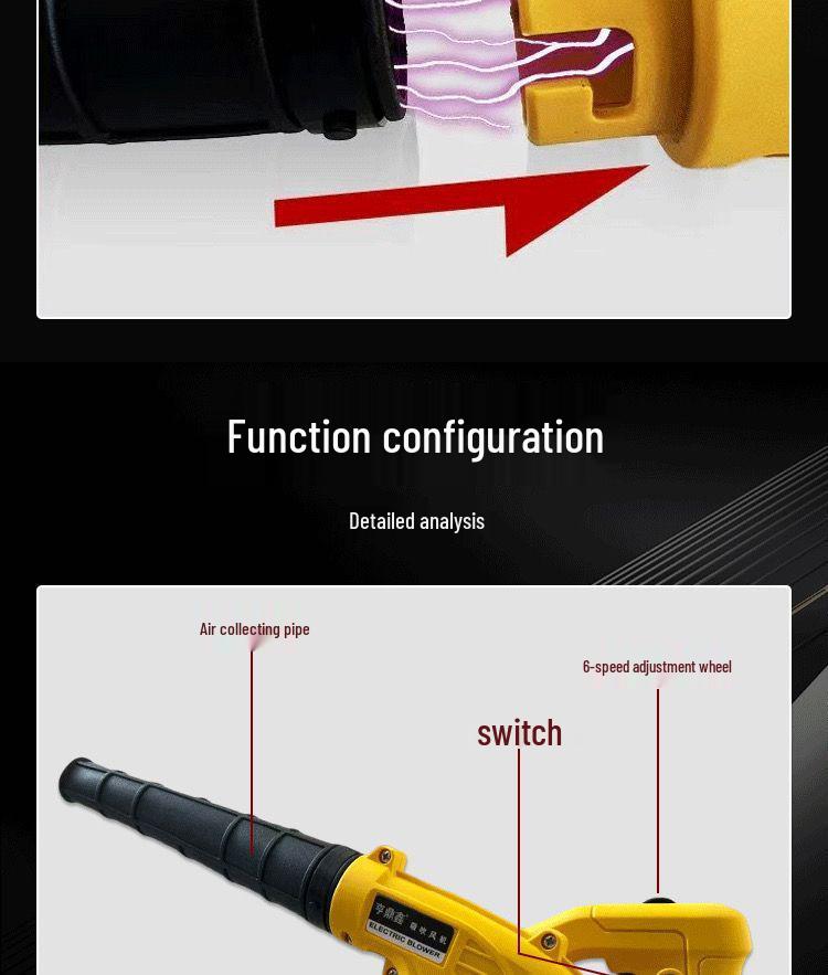 High-Power Industrial Hair and Dust Blower: Adjustable-Speed Handheld for Home and Car Use