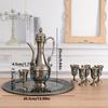1 Set Retro High-end Inlaid Gemstone Metal Teaware Wineware Drinkware Set Hotel Restaurant On Tea Wine Props. Contains 1pcs Pot 1pcs Tray 6pcs Cups Su