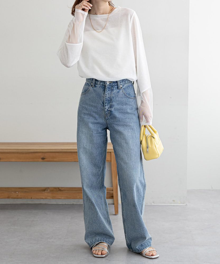 Color Sheer Sleeve Panel Pullover Colors DCZ1031206A0017 Free [Discoat] [New Added!] (Web-Exclusive Available) Off-White