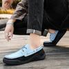 Fashion 2025 All Season Men's Eco-Friendly Bean Shoes 38-46 Recycled Rubber Sole Slip-On Casual Footwear for Daily Travel & Office Wear