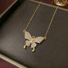 Women's Butterfly Zirconia Clavicle Necklace: Elegant, Fashionable, Titanium Steel Jewelry