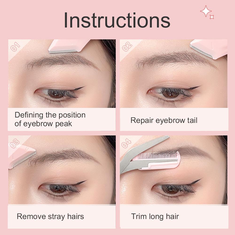 GECOMO Eyebrow Trimming Set Anti-scratch Eyebrow Scraping Blade with Eyebrow Combe