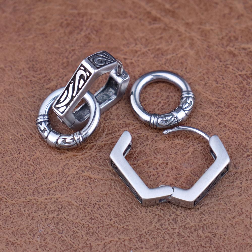 Edelstahl Wikinger Ohrhänger Nordische Wikinger Schmuck Verstellbar Punk Unisex Geschenk für Männer Frauen