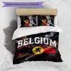 Set Biancheria da Letto Stampata Calcio Belgio 3 Pezzi Copriletto Traspirante Accogliente come Regalo per Inaugurazione Casa o Festa
