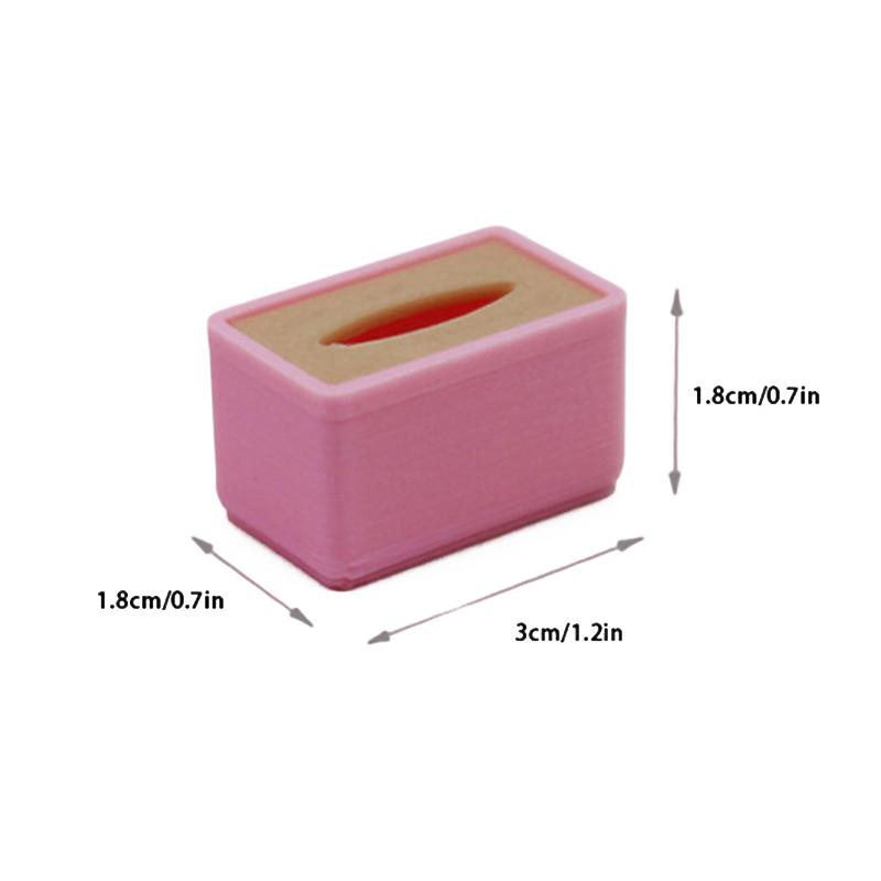 

1/12 кукольный домик имитация мини-ящик для хранения салфеток модель кукольного домика бумажная коробка украшение дома микросцена строительство реквизит Pink square 3cm