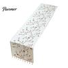 Table Runner Protects from Hot Pans Floral Embroidered Runner, Elegant Dining Cover, White Rustic with Tassels for Home Wedding Bridal Shower