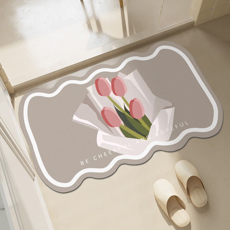 Diatom Mud Bathroom Absorbent Floor Mat Bedroom Door Mat Bathroom Toilet Door Non-slip Mat Dirt-resistant Carpet Wash-free