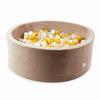 Dry Pool 110x40 Velvet Soft Dark Beige with 500 Balls: Transparent, White, Beige, Gold