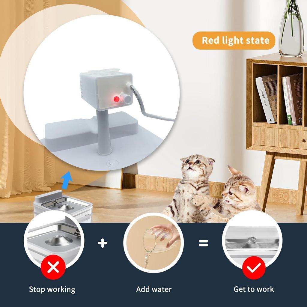 Stainless Steel Wireless Smart Pet Water Dispenser - Automatic Drinking Fountain for Dogs and Cats with Sensor