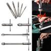 T-Handle Ratchet Tap Wrench M3-M8 M5-M12 Wrench 5Pcs Set Of M3-M8 Taps Adjustable Ratchet Hand Wrench Manual Tapping Accessories