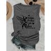 Elegant Vest for Women because He lives Bee print casual loose summer vest Fashionable and elegant tops for commuting, vacation, and everyday wear,