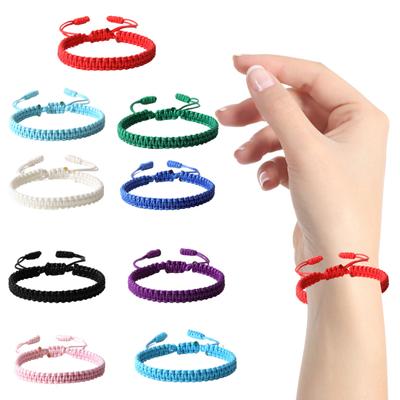 Unisex Hand Rope Adjustable Handmade Braided Solid Color Thick Anti-break Lightweight Stackable
