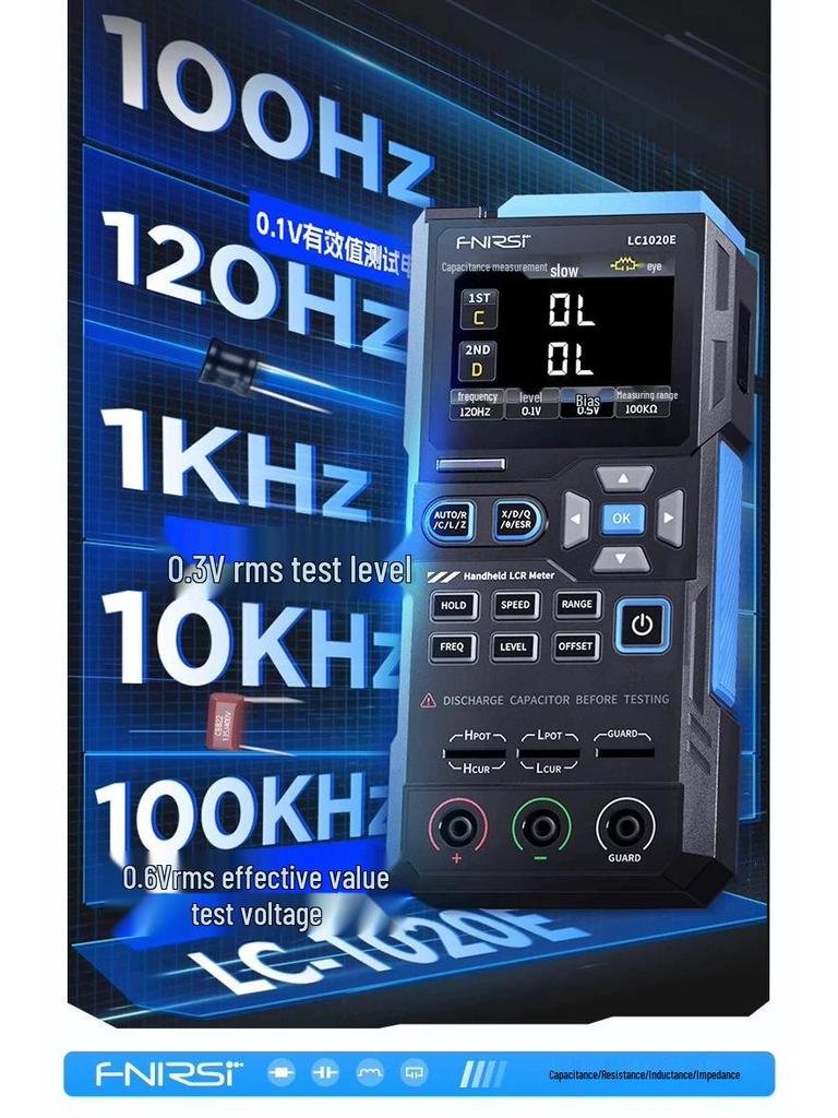 FNIRSI LC1020E Handheld Digital LCR Smart Multimeter for Resistance, Inductance, and Capacitance Testing