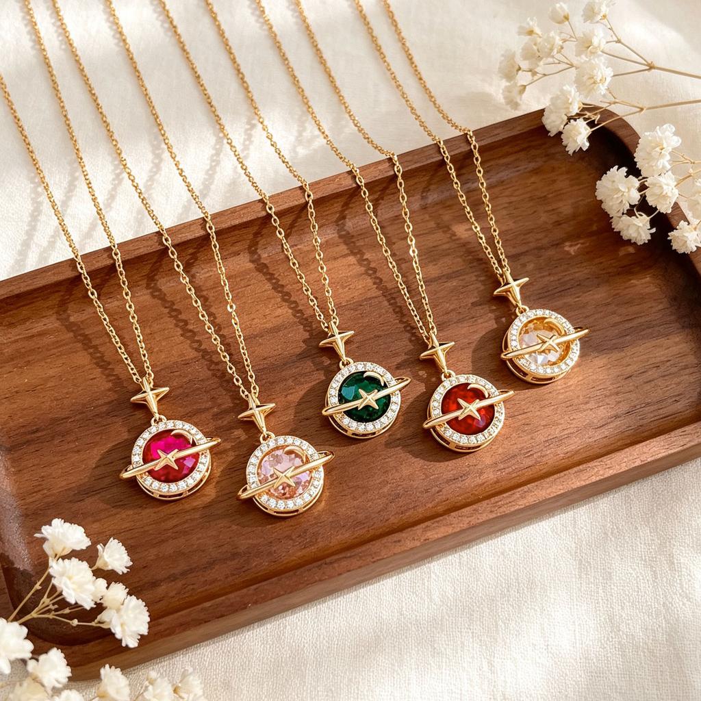 Colorful Planet Necklace Pendant for Women