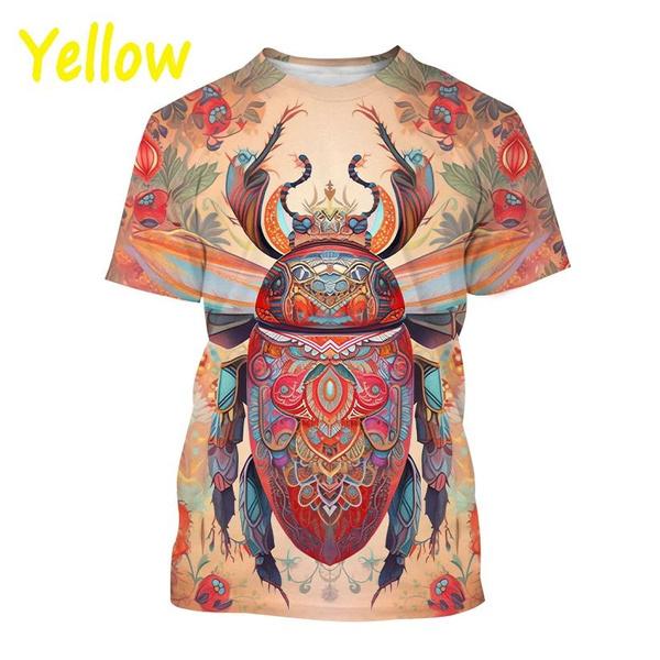 Animal Painting Art 3D Printing T-shirt Men's Fashion Animal Pattern Round Neck Short-sleeved Casual Tees Tops