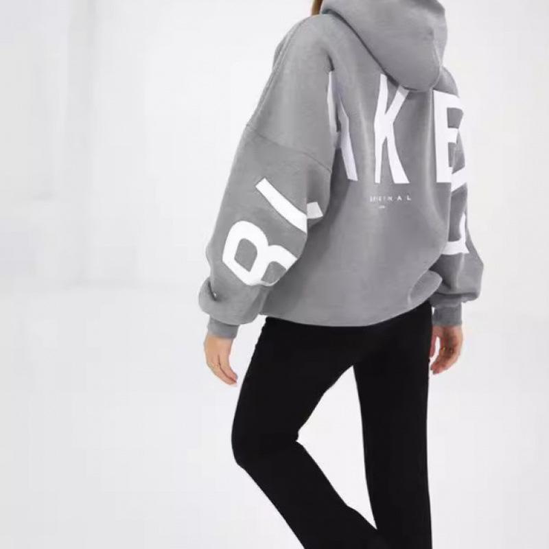 Felpa con cappuccio unisex in velluto e cotone 2025 Europe Cross TK Plus - Versatile per l'autunno, Stampa con lettere grandi
