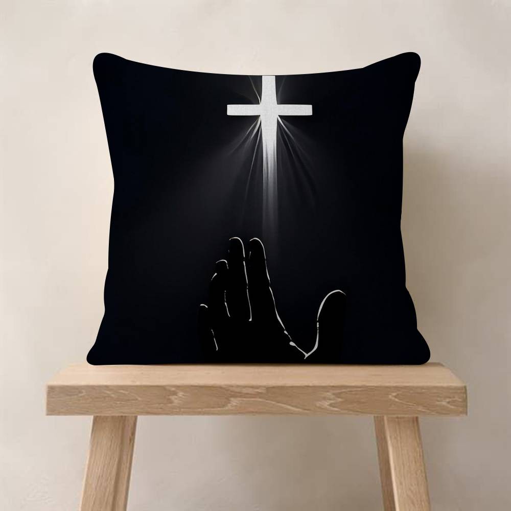 

Son Of God Jesus Cross Holy Light Pillowcase Toon Gift Cushion Cover Bedroom Home Sofa Chair Seat Decor Pillow Case 30x30 cm